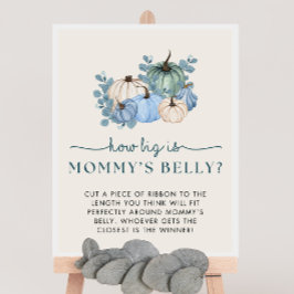 カボチャの赤ちゃんシャワーどのように大きいママの腹のサイン ポスター