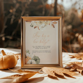 カボチャの赤ちゃんシャワーどのように彼女の腹のサインは大きい ポスター