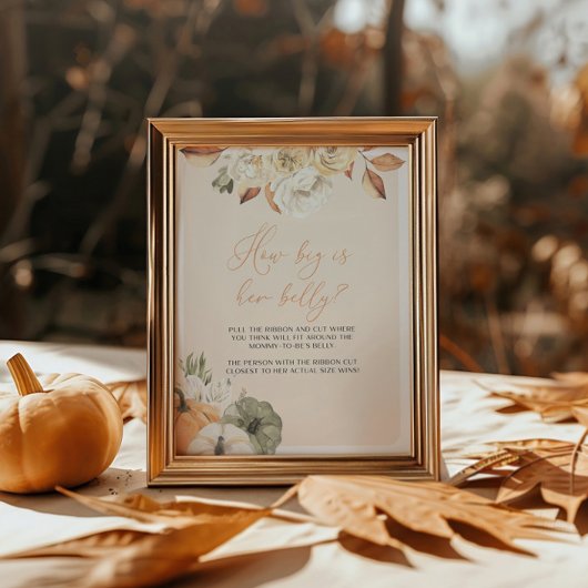 カボチャの赤ちゃんシャワーどのように彼女の腹のサインは大きい ポスター