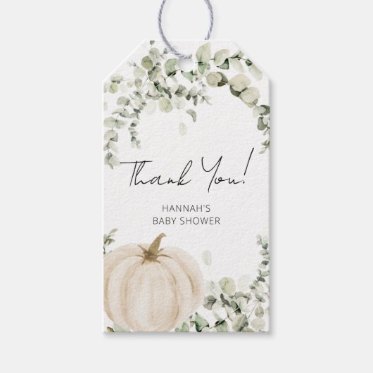 カボチャの赤ちゃんシャワーのお願い ギフトタグ (正面)