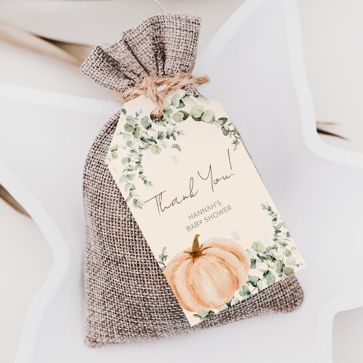 カボチャの赤ちゃんシャワーのお願い ギフトタグ