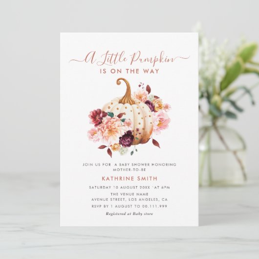 カボチャの赤ちゃんシャワーの招待 招待状 (スタンド正面)