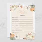 カボチャの赤ちゃんシャワーの願いベビーゲームカード 招待状 (正面)