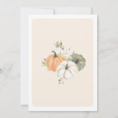 カボチャの赤ちゃんシャワーの願いベビーゲームカード 招待状 (裏面)