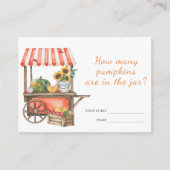 カボチャの赤ちゃんシャワーカボチャのゲームの数を推測 エンクロージャーカード (正面)