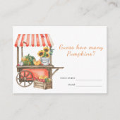 カボチャの赤ちゃんシャワーカボチャのゲームの数を推測 エンクロージャーカード (正面)