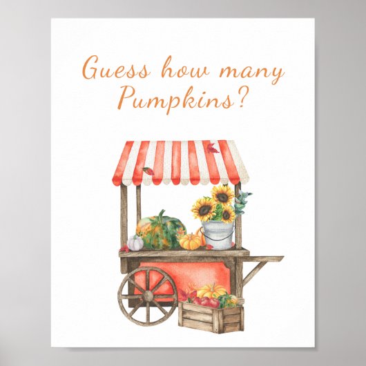 カボチャの赤ちゃんシャワーカボチャの数を推測 ポスター (正面)