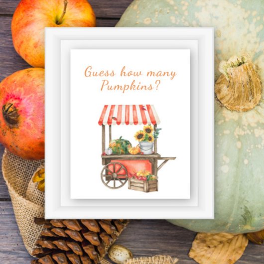 カボチャの赤ちゃんシャワーカボチャの数を推測 ポスター