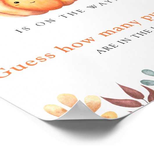 カボチャの赤ちゃんシャワーカボチャの数を推測 ポスター (角)