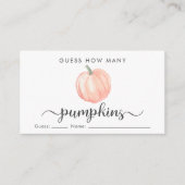 カボチャの赤ちゃんシャワーゲームの数を推測 エンクロージャーカード (正面)