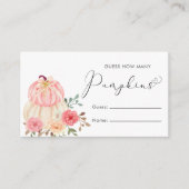 カボチャの赤ちゃんシャワーゲームの数を推測 エンクロージャーカード (正面)