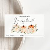 カボチャの赤ちゃんシャワーゲームの数を推測 エンクロージャーカード