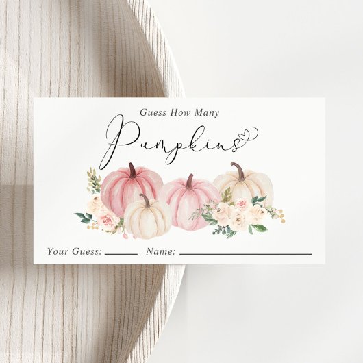 カボチャの赤ちゃんシャワーゲームの数を推測 エンクロージャーカード