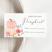 カボチャの赤ちゃんシャワーゲームの数を推測 エンクロージャーカード