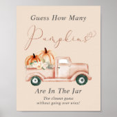 カボチャの赤ちゃんシャワーゲームの数を推測 ポスター (正面)