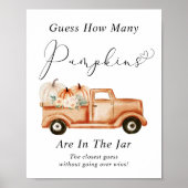 カボチャの赤ちゃんシャワーゲームの数を推測 ポスター (正面)