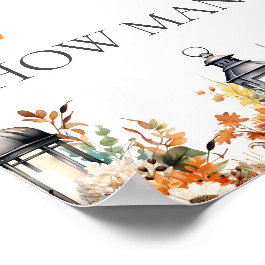 カボチャの赤ちゃんシャワーゲームの数を推測 ポスター (角)