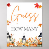 カボチャの赤ちゃんシャワーゲームの数を推測 ポスター (正面)