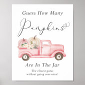 カボチャの赤ちゃんシャワーゲームの数を推測 ポスター (正面)