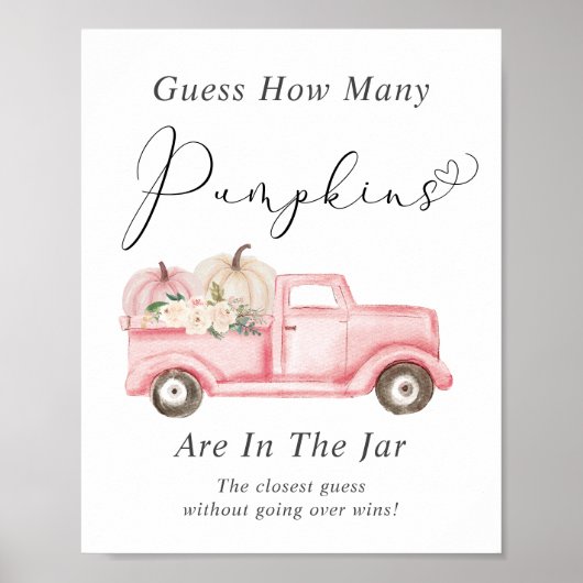 カボチャの赤ちゃんシャワーゲームの数を推測 ポスター (正面)