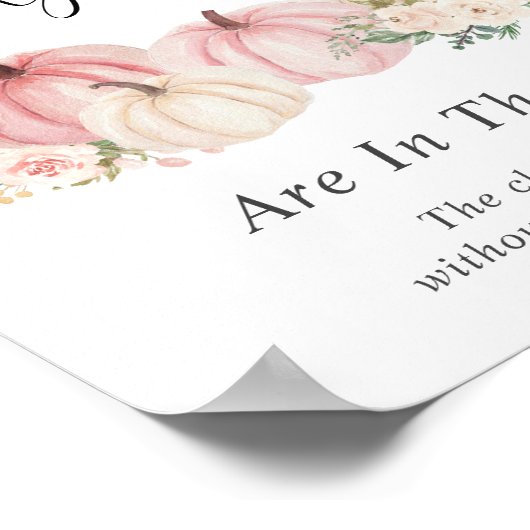 カボチャの赤ちゃんシャワーゲームの数を推測 ポスター (角)