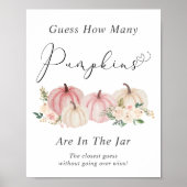 カボチャの赤ちゃんシャワーゲームの数を推測 ポスター (正面)