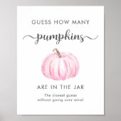 カボチャの赤ちゃんシャワーゲームの数を推測 ポスター (正面)