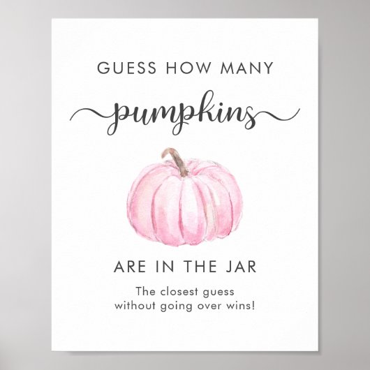 カボチャの赤ちゃんシャワーゲームの数を推測 ポスター (正面)