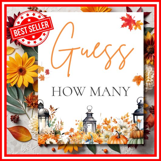 カボチャの赤ちゃんシャワーゲームの数を推測 ポスター