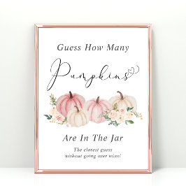 カボチャの赤ちゃんシャワーゲームの数を推測 ポスター