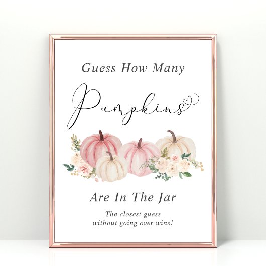 カボチャの赤ちゃんシャワーゲームの数を推測 ポスター