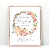 カボチャの赤ちゃんシャワーゲームの数を推測 ポスター