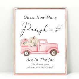 カボチャの赤ちゃんシャワーゲームの数を推測 ポスター