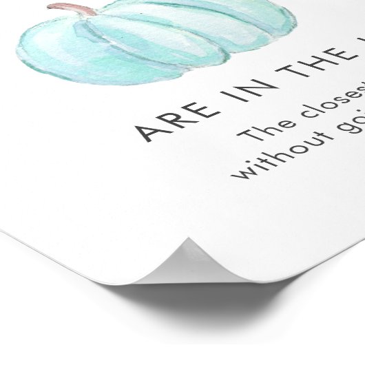 カボチャの赤ちゃんシャワーゲームの数を推測 ポスター (角)