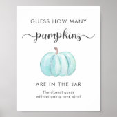 カボチャの赤ちゃんシャワーゲームの数を推測 ポスター (正面)