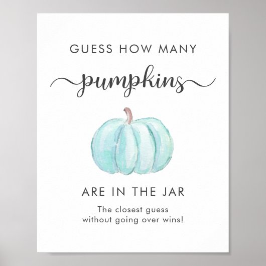 カボチャの赤ちゃんシャワーゲームの数を推測 ポスター (正面)