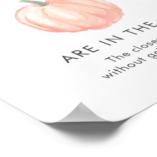 カボチャの赤ちゃんシャワーゲームの数を推測 ポスター (角)