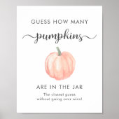 カボチャの赤ちゃんシャワーゲームの数を推測 ポスター (正面)