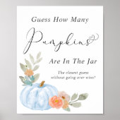 カボチャの赤ちゃんシャワーゲームの数を推測 ポスター (正面)