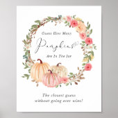 カボチャの赤ちゃんシャワーゲームの数を推測 ポスター (正面)