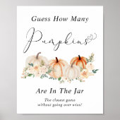 カボチャの赤ちゃんシャワーゲームの数を推測 ポスター (正面)