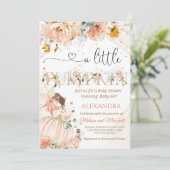 カボチャの赤ちゃんシャワー小さなカボチャが途中にある 招待状 (スタンド正面)