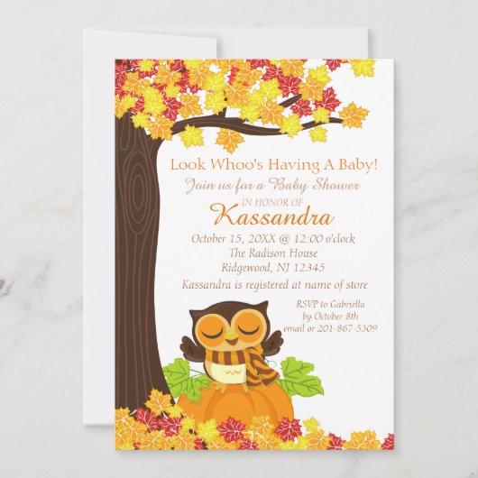 カボチャの赤ちゃんシャワー招待状 招待状 (正面)