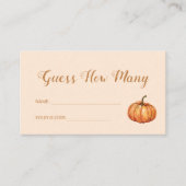 カボチャの赤ちゃんシャワー推測いくつゲーム エンクロージャーカード (正面)