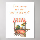 カボチャの赤ちゃんシャワー瓶の中にキャンディーの数を推測 ポスター (正面)