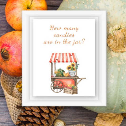 カボチャの赤ちゃんシャワー瓶の中にキャンディーの数を推測 ポスター