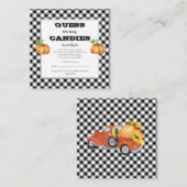 カボチャの赤ちゃんシャワー瓶ゲームでキャンディーを推測 エンクロージャーカード (正面/裏面)