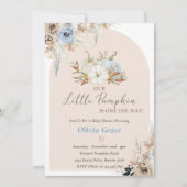 カボチャの赤ちゃんシャワー私たちの小さなカボチャ 招待状 (正面)