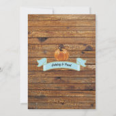 カボチャの赤ちゃんシャワー素朴なバーラップの黒板 招待状 (裏面)