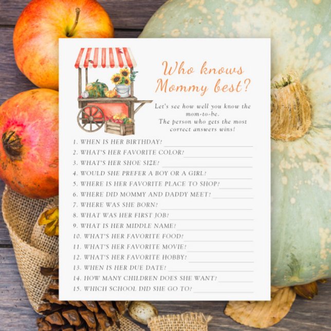 カボチャの赤ちゃんシャワー誰がママのゲームを知最高のっている (クリエイターアップロード済み)